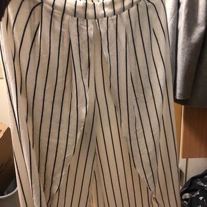 Black and white striped pants